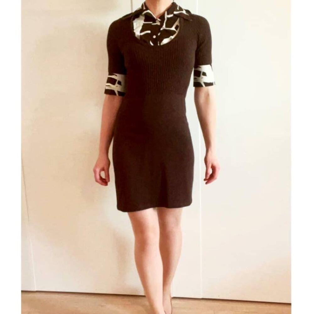Tory Burch Dickie Dress Brown Sz S NEW